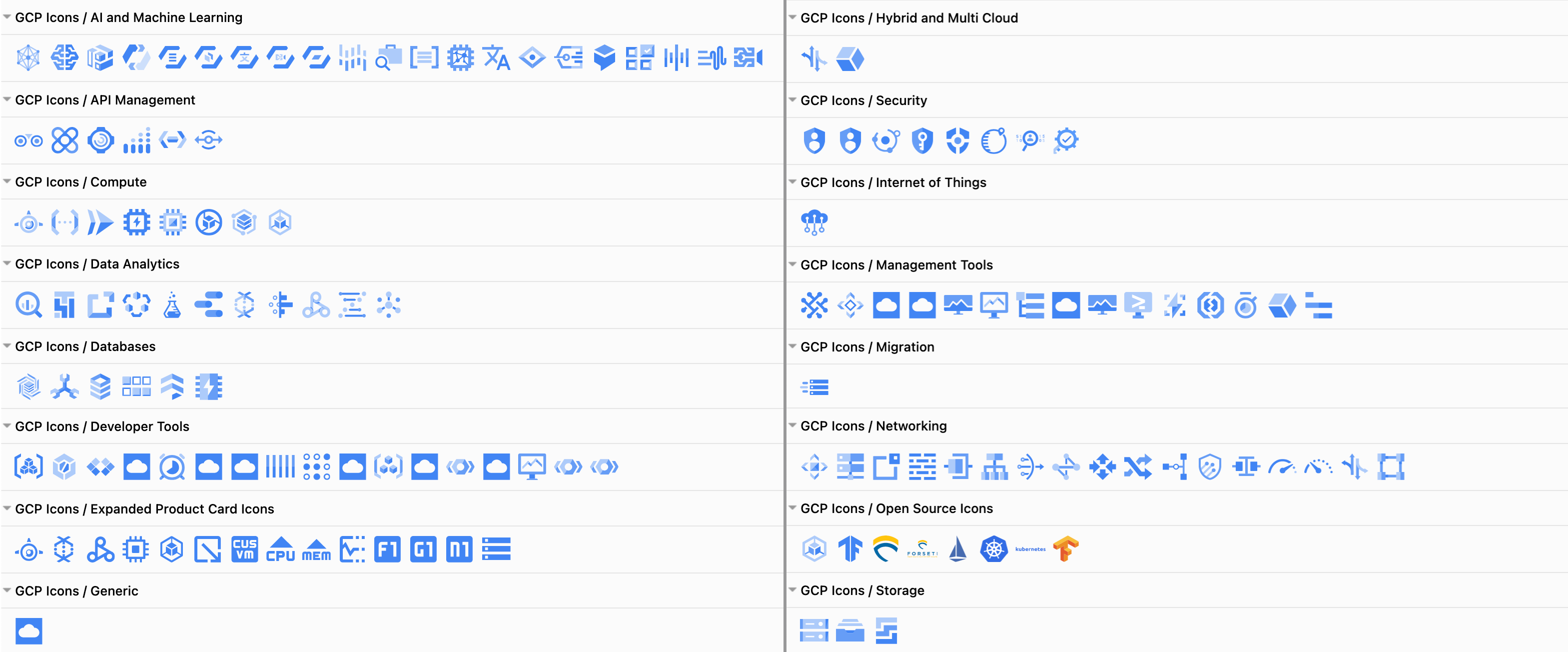The GCP icons shape library for Google Cloud Platform infrastructure diagrams has been updated in draw.io